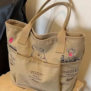 Disney Winnie the Pooh and Friends Tan Tote Bag